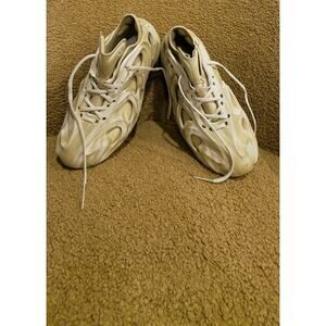 Adidas Beige White Camouflage Lace Up Men's Low Top Athletic Sneakers